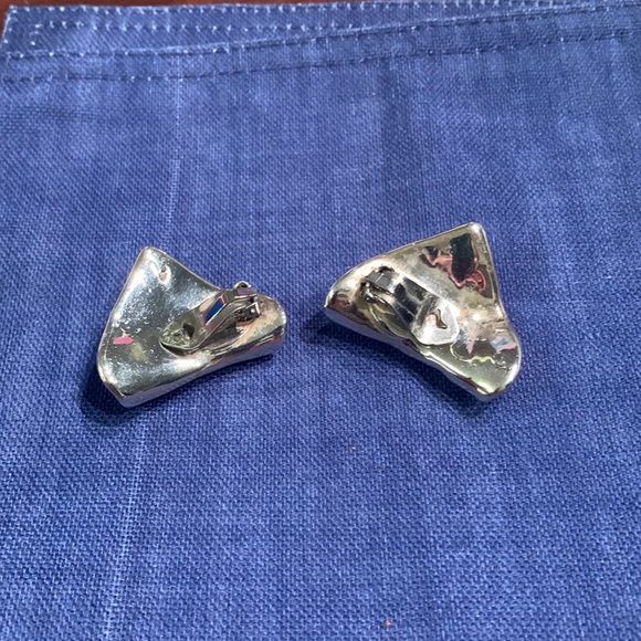 “Folded” Sterling Silver Clip Earrings! - Picture 3 of 3